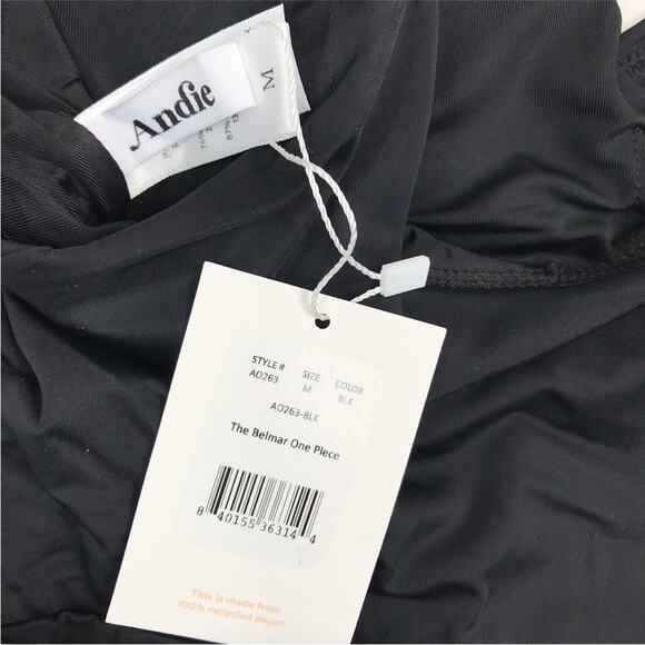 ANDIE The Belmar One Pcs Swimsuit Sz M  V Neck Waist Tie Eco Feminine Retro NWT - Picture 10 of 11